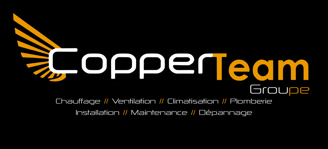 Nouveau Logo Groupe Copperteam + secteurs d'acticités - Fond Noir - HD